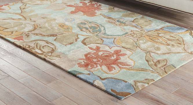 Resham Hand Tufted Carpet (107 x 168 cm  (42" x 66") Carpet Size, Aqua Foam) by Urban Ladder - Front View Design 1 - 329000