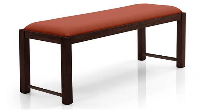 Oribi Upholstered Dining Bench (Mahogany Finish, Burnt Orange) by Urban Ladder - Design 1 Top View - 329089