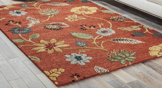 Sabab Hand Tufted Carpet (152 x 244 cm  (60" x 96") Carpet Size, Navajo Red) by Urban Ladder - Front View Design 1 - 329140