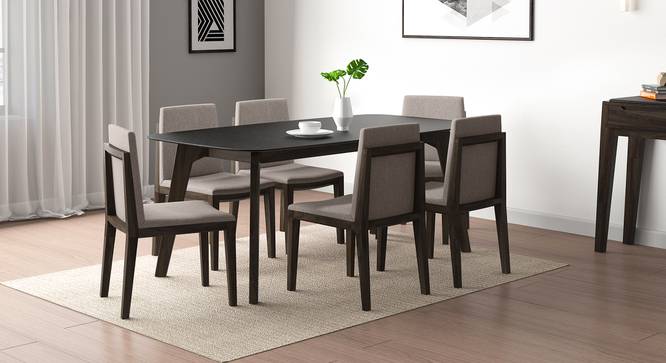 Galaxy Granite Top 6 Seater Dining Table (American Walnut Finish) by Urban Ladder - Full View Design 1 - 329825