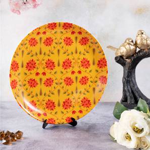 Interior Design Design Matte Mustard Yellow Ceramic Wall Plate