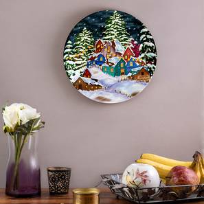 Christmas Home Decor Design Multi Coloured Ceramic Wall Plate