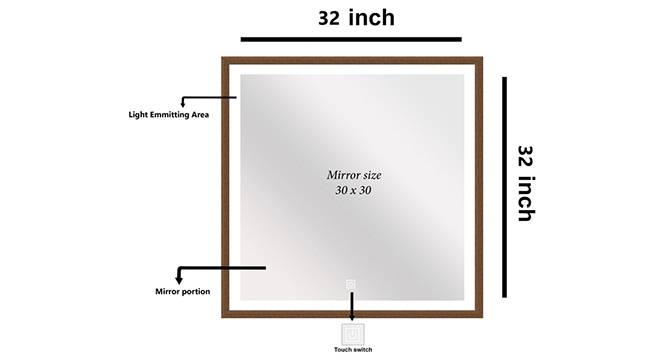Harper Bathroom Mirror (Brown) by Urban Ladder - Front View Design 1 - 330323