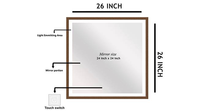 Germain Bathroom Mirror (Brown) by Urban Ladder - Front View Design 1 - 330334