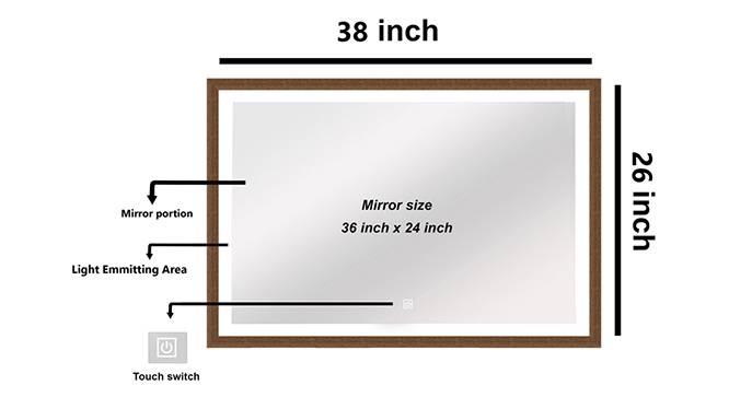 Slade Bathroom Mirror (Brown) by Urban Ladder - Front View Design 1 - 330382