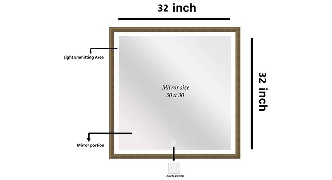 Indigo Bathroom Mirror (Beige) by Urban Ladder - Front View Design 1 - 330387