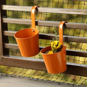 Planters Design Ekalya Planter-Set of 2 (Glossy Orange)