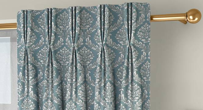 Pulse Door Curtains - Set Of 2 (132 x 274 cm  (52"x108") Curtain Size, Bottle Green, Eyelet Pleat) by Urban Ladder - Front View Design 1 - 330654