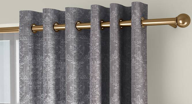 Pulse Door Curtains - Set Of 2 (Grey, 71 x 213 cm (28"x84")  Curtain Size, American Pleat) by Urban Ladder - Front View Design 1 - 330711