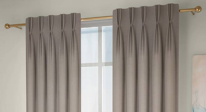 Tonino Door Curtains - Set Of 2 (Beige, 71 x 274 cm (28"x108")  Curtain Size, American Pleat) by Urban Ladder - Design 1 Full View - 330727