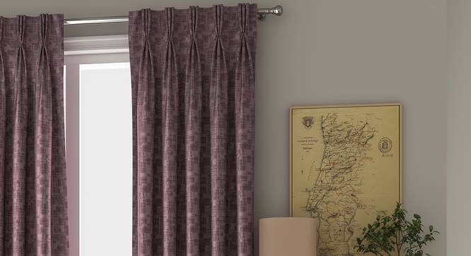 Arezzo Window Curtains - Set Of 2 (71 x 152 cm (28"x60") Curtain Size, Heather, American Pleat) by Urban Ladder - Front View Design 1 - 330778