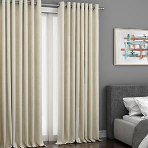 Window Curtains Design Bark Window Curtains - Set Of 2 (Cream, 71 x 152 cm (28"x60") Curtain Size, American Pleat)