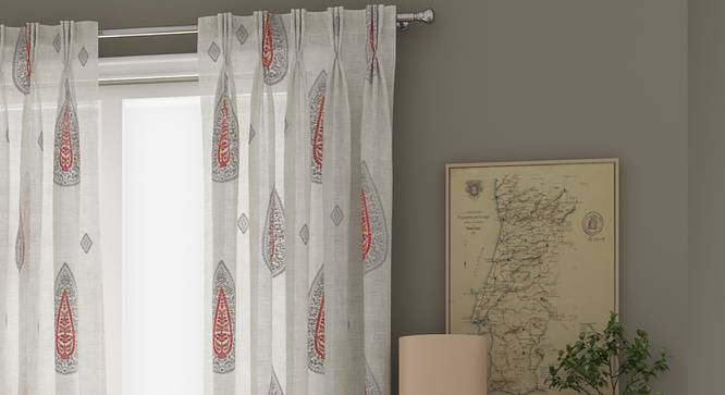 Sahara Sheer Window Curtains - Set Of 2 (71 x 152 cm (28"x60") Curtain Size, American Pleat) by Urban Ladder - Front View Design 1 - 330933