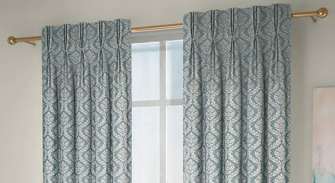 Pulse Window Curtains - Set Of 2 (Green, 71 x 152 cm (28"x60") Curtain Size, American Pleat) by Urban Ladder - Front View Design 1 - 330951