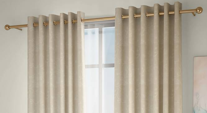 Pazaz Window Curtains - Set Of 2 (Cream, 132 x 152 cm  (52" x 60") Curtain Size, Eyelet Pleat) by Urban Ladder - Front View Design 1 - 330957