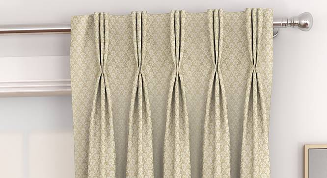 Gardenia Door Curtains - Set Of 2 (Yellow, 132 x 274 cm  (52"x108") Curtain Size, Eyelet Pleat) by Urban Ladder - Front View Design 1 - 331001