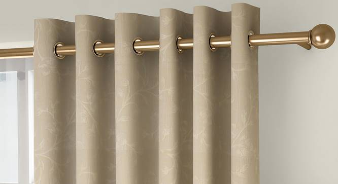 Pazaz Door Curtains - Set Of 2 (Cream, 132 x 274 cm  (52"x108") Curtain Size, Eyelet Pleat) by Urban Ladder - Front View Design 1 - 331007
