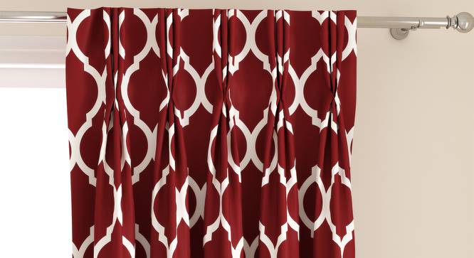 Taj Door Curtains - Set Of 2 (Brick Red, 71 x 213 cm (28"x84")  Curtain Size, American Pleat) by Urban Ladder - Front View Design 1 - 331078
