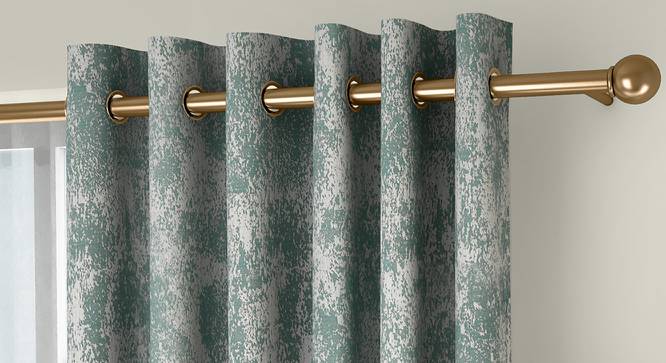 Simone Door Curtains - Set Of 2 (132 x 274 cm  (52"x108") Curtain Size, Bottle Green, Eyelet Pleat) by Urban Ladder - Front View Design 1 - 331084