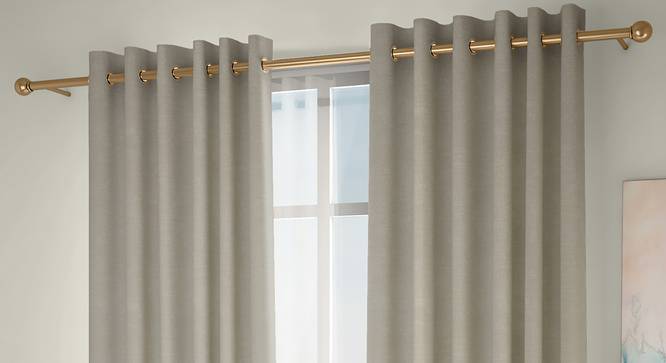 Simone Door Curtains - Set Of 2 (Cream, 132 x 274 cm  (52"x108") Curtain Size, Eyelet Pleat) by Urban Ladder - Design 1 Full View - 331089
