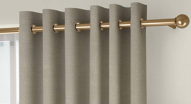 Simone Door Curtains - Set Of 2 (Cream, 132 x 274 cm  (52"x108") Curtain Size, Eyelet Pleat) by Urban Ladder - Front View Design 1 - 331090
