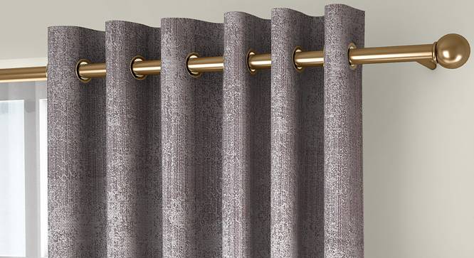 Simone Door Curtains - Set Of 2 (Grey, 132 x 274 cm  (52"x108") Curtain Size, Eyelet Pleat) by Urban Ladder - Front View Design 1 - 331096
