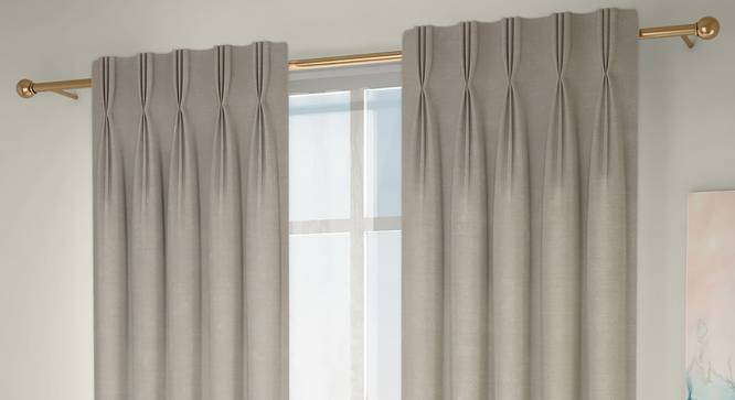 Simone Door Curtains - Set Of 2 (Cream, 71 x 274 cm (28"x108")  Curtain Size, American Pleat) by Urban Ladder - Design 1 Full View - 331107