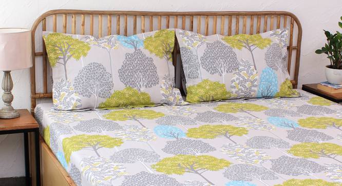 Saptaparni Bedsheet Set (Green, Double Size) by Urban Ladder - Design 1 Details - 331493
