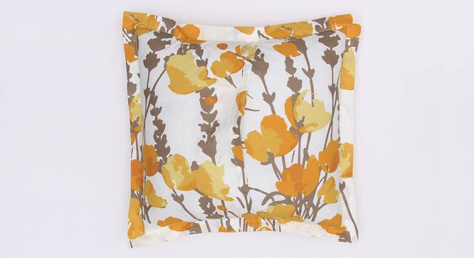 Himalayan Poppies Cushion Cover (Yellow, 41 x 41 cm  (16" X 16") Cushion Size) by Urban Ladder - Front View Design 1 - 331622