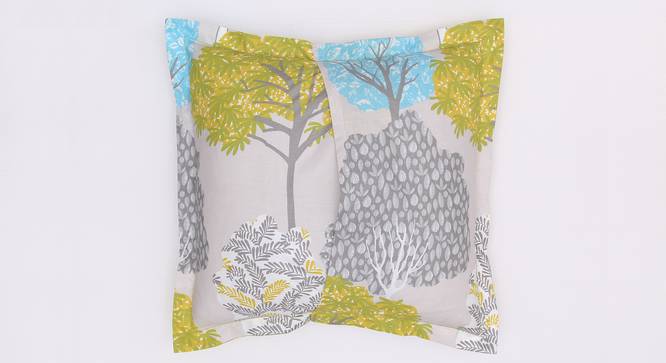 Saptaparni Cushion Cover (Green, 41 x 41 cm  (16" X 16") Cushion Size) by Urban Ladder - Front View Design 1 - 331631