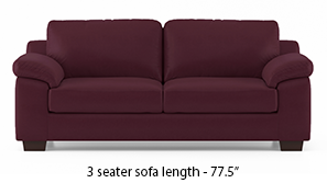 Esquel Leatherette Sofa (Burgundy)