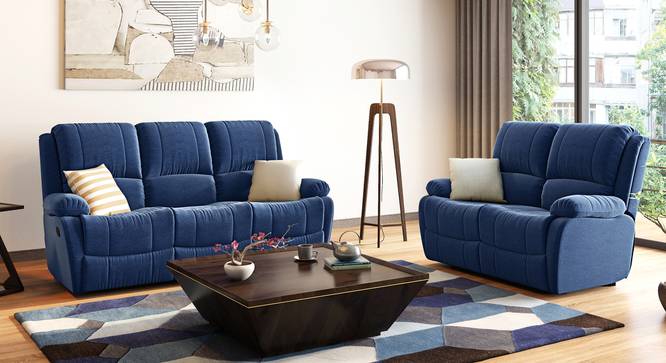 Lebowski Recliner (Two Seater, Cobalt Fabric) by Urban Ladder - Full View Design 1 - 333761