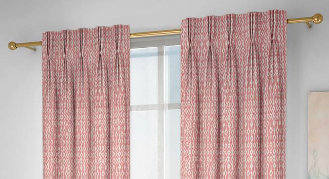 Arygyle Door Curtains - Set Of 2 (Pink, 112 x 213 cm  (44" x 84") Curtain Size) by Urban Ladder - Design 1 Full View - 334005