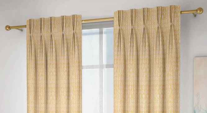 Arygyle Door Curtains - Set Of 2 (Yellow, 71 x 274 cm (28"x108")  Curtain Size, American Pleat) by Urban Ladder - Design 1 Full View - 334009