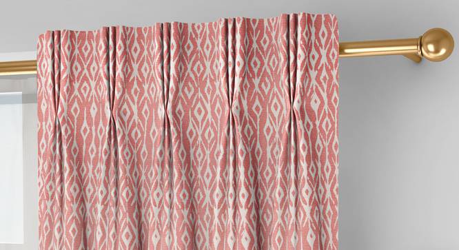 Arygyle Door Curtains - Set Of 2 (Pink, 112 x 213 cm  (44" x 84") Curtain Size) by Urban Ladder - Front View Design 1 - 334014