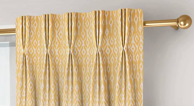 Arygyle Door Curtains - Set Of 2 (Yellow, 71 x 274 cm (28"x108")  Curtain Size, American Pleat) by Urban Ladder - Front View Design 1 - 334018
