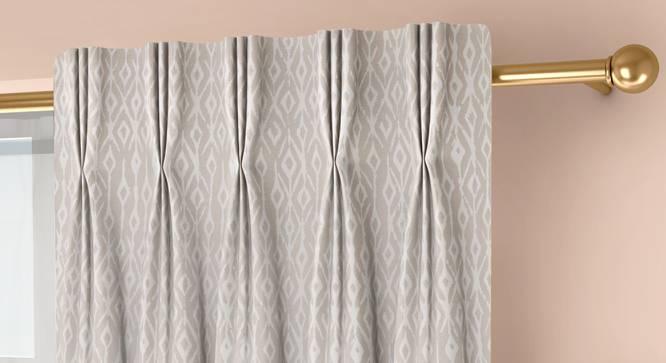 Arygyle Door Curtains - Set Of 2 (Cream, 71 x 274 cm (28"x108")  Curtain Size, American Pleat) by Urban Ladder - Front View Design 1 - 334021