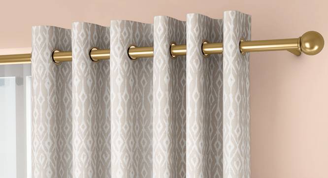 Arygyle Door Curtains - Set Of 2 (Cream, 132 x 213 cm  (52" x 84") Curtain Size, Eyelet Pleat) by Urban Ladder - Front View Design 1 - 334073