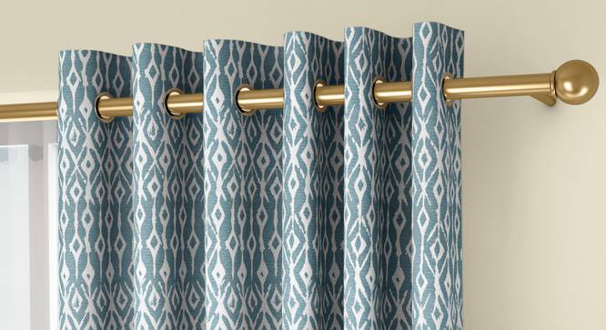 Arygyle Door Curtains - Set Of 2 (Blue, 132 x 213 cm  (52" x 84") Curtain Size, Eyelet Pleat) by Urban Ladder - Front View Design 1 - 334074