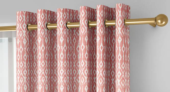 Arygyle Door Curtains - Set Of 2 (Pink, 112 x 274 cm  (44" x 108") Curtain Size) by Urban Ladder - Front View Design 1 - 334076