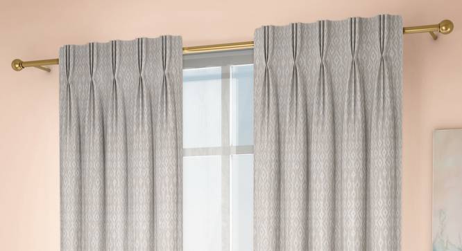 Arygyle Window Curtains - Set Of 2 (Cream, 71 x 152 cm (28"x60") Curtain Size, American Pleat) by Urban Ladder - Design 1 Full View - 334123