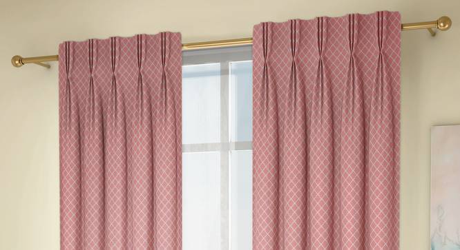 Ditsy Door Curtains - Set Of 2 (Pink, 112 x 274 cm  (44" x 108") Curtain Size) by Urban Ladder - Design 1 Full View - 334183