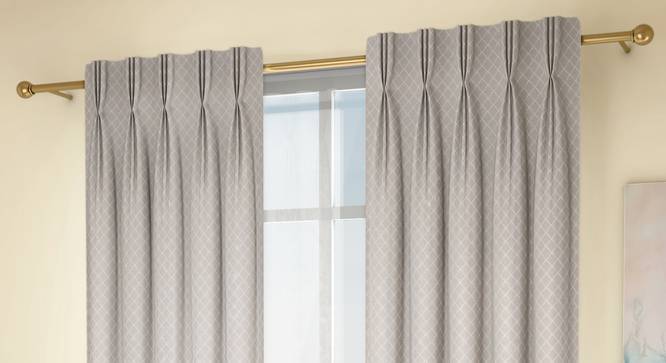 Ditsy Door Curtains - Set Of 2 (Cream, 71 x 274 cm (28"x108")  Curtain Size, American Pleat) by Urban Ladder - Design 1 Full View - 334185