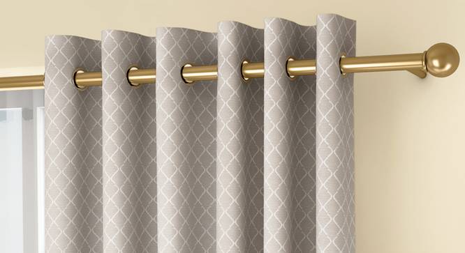 Ditsy Door Curtains - Set Of 2 (Cream, 132 x 213 cm  (52" x 84") Curtain Size, Eyelet Pleat) by Urban Ladder - Front View Design 1 - 334271