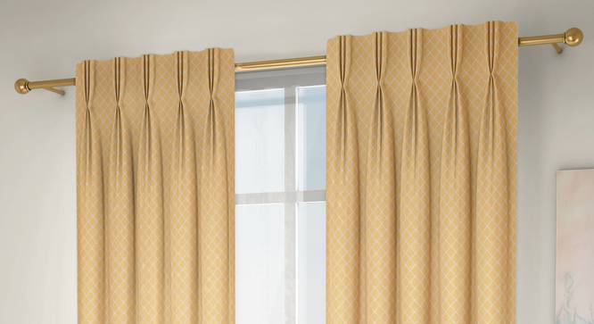 Ditsy Window Curtains - Set Of 2 (Yellow, 71 x 152 cm (28"x60") Curtain Size, American Pleat) by Urban Ladder - Design 1 Full View - 334303
