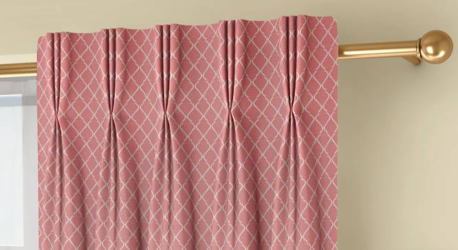 Ditsy Window Curtains - Set Of 2 (Pink, 71 x 152 cm (28"x60") Curtain Size, American Pleat) by Urban Ladder - Front View Design 1 - 334311