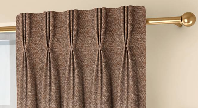 Honeycomb Window Curtains - Set Of 2 (Brown, 71 x 152 cm (28"x60") Curtain Size, American Pleat) by Urban Ladder - Front View Design 1 - 334503