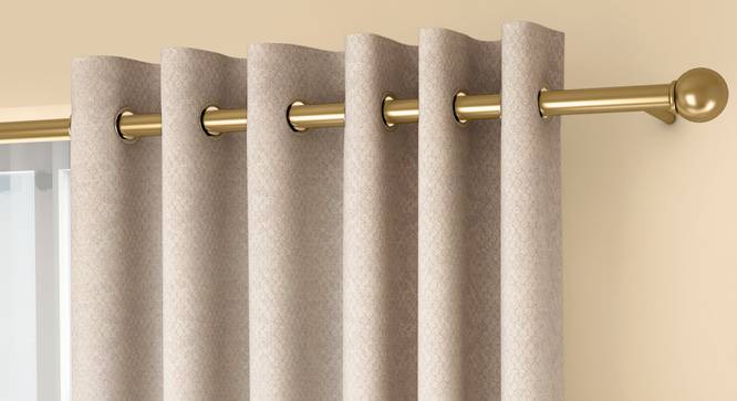Honeycomb Window Curtains - Set Of 2 (Beige, 132 x 152 cm  (52" x 60") Curtain Size, Eyelet Pleat) by Urban Ladder - Front View Design 1 - 334559