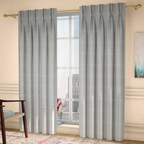 Home Decor In Mangalore Design Medallion Door Curtains - Set Of 2 (Grey, 71 x 213 cm (28"x84")  Curtain Size, American Pleat)