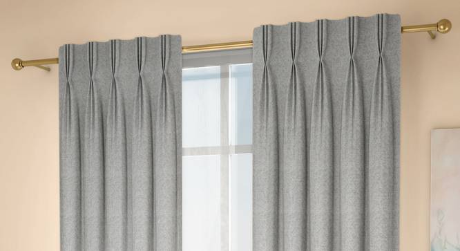 Medallion Door Curtains - Set Of 2 (Grey, 71 x 213 cm (28"x84")  Curtain Size, American Pleat) by Urban Ladder - Design 1 Full View - 334592